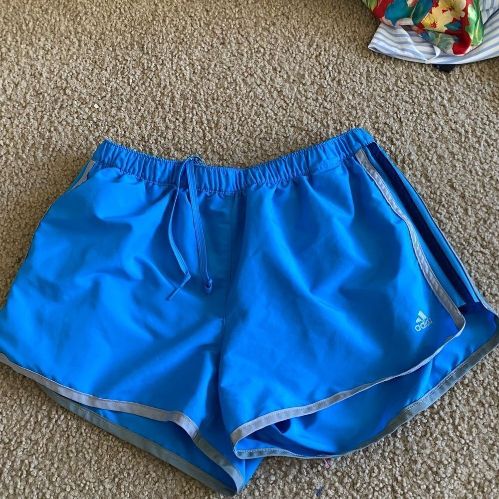 Womens Blue Adidas Running Athletic Shorts